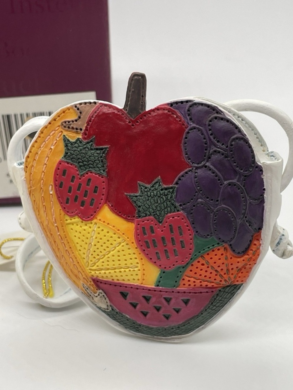🍇🍉🍓”Fruity Purse” Miniature Figurine from Just The Right Shoe By Raine🍋🍊🍎